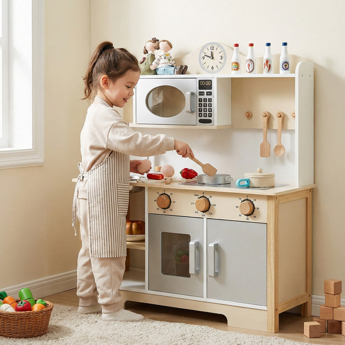 Wooden Play Kitchen with Oven and Sink