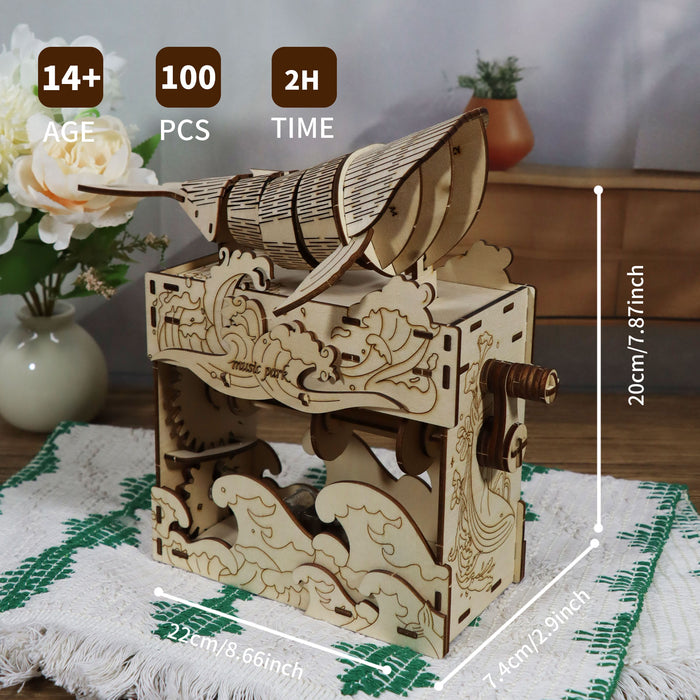 Wooden Whale Music Box Construction Kit