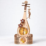3D Wooden Puzzle Pipa Music Box Kit - DIY Chinese Lute Desk Decor