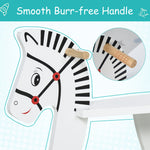 White Wooden Rocking Horse with Support Rail