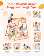 Wooden Indoor Play Frame with Swing and Slide
