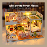 DIY Book Nook Kit – Whispering Forest Florals | LED Wooden Floral Hideaway