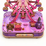 3D Wooden Puzzle Musical Ferris Wheel Kit - DIY Wind-Up Gift & Desk Decor