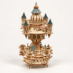 3D Wooden Puzzle Castle in the Sky Music Box – DIY Vintage Castle Decor