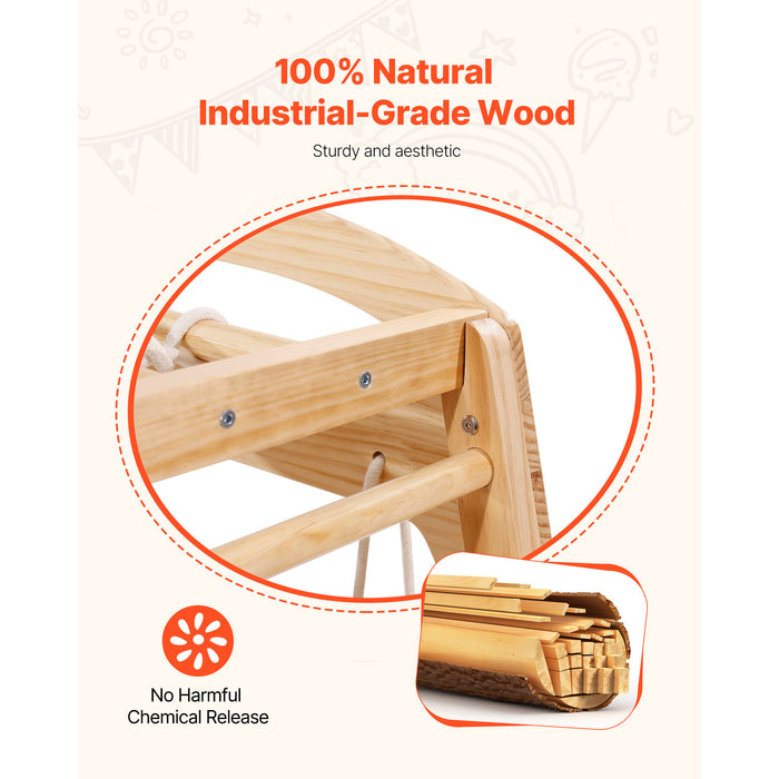 Wooden Indoor Jungle Gym with Climbing Wall