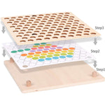 Wooden Pegboard Color Sorting and Pattern Set