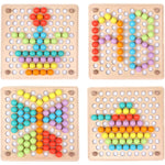 Wooden Pegboard Color Sorting and Pattern Set