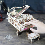 Wooden Grand Piano Music Box Model Kit
