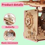 Wooden Butterfly Music Box Model Kit