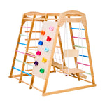 Wooden Indoor Playground with Slide and Swing