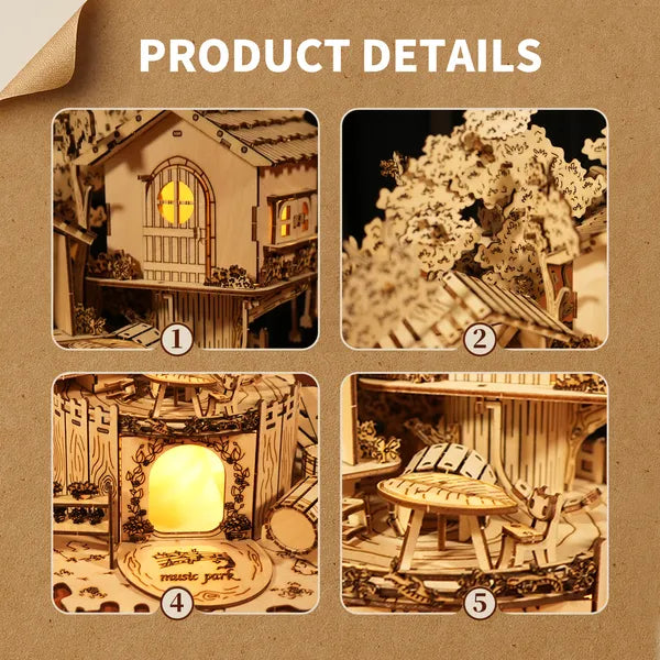 Illuminated Wooden Tree House Construction Kit