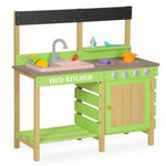 Outdoor Wooden Mud Kitchen with Water Play Sink