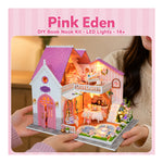 DIY Book Nook Kit – Pink Eden | Romantic Pink Miniature Garden House