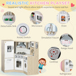 Large Corner Wooden Kitchen Playset with Cooking Accessories