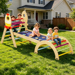 Wooden Triangle and Arch Playground with Reversible Ramp