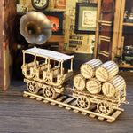 Wooden Barrel Wagon Construction Model Kit