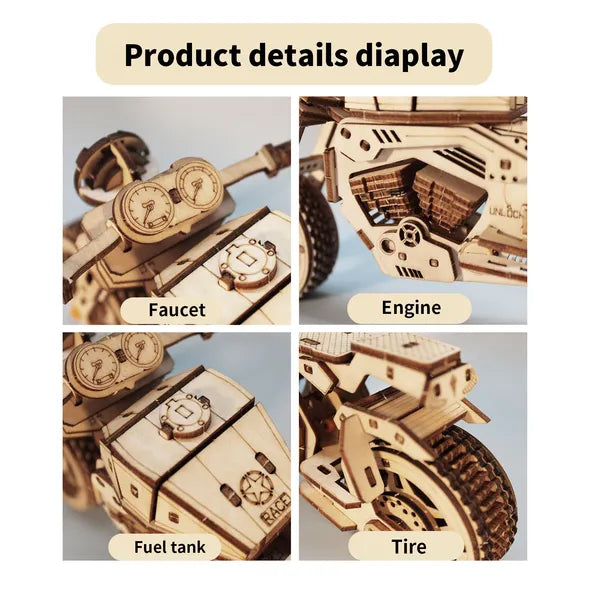 Wooden Motorcycle Display Model Construction Kit