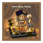 DIY Book Nook Kit – Mini Blue Waltz | LED Glowing Miniature Room