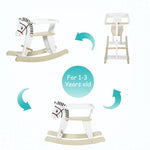 White Wooden Rocking Horse with Support Rail