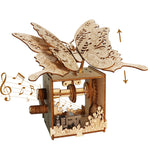 Wooden Butterfly Music Box Model Kit