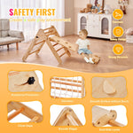 Foldable Wooden Triangle Climber with Ramp and Net