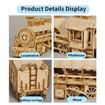 Wooden Locomotive and Carriage Model Kit