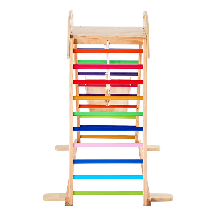 Wooden Climbing Frame with Slide and Rings