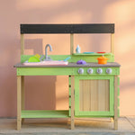 Outdoor Wooden Mud Kitchen with Water Play Sink