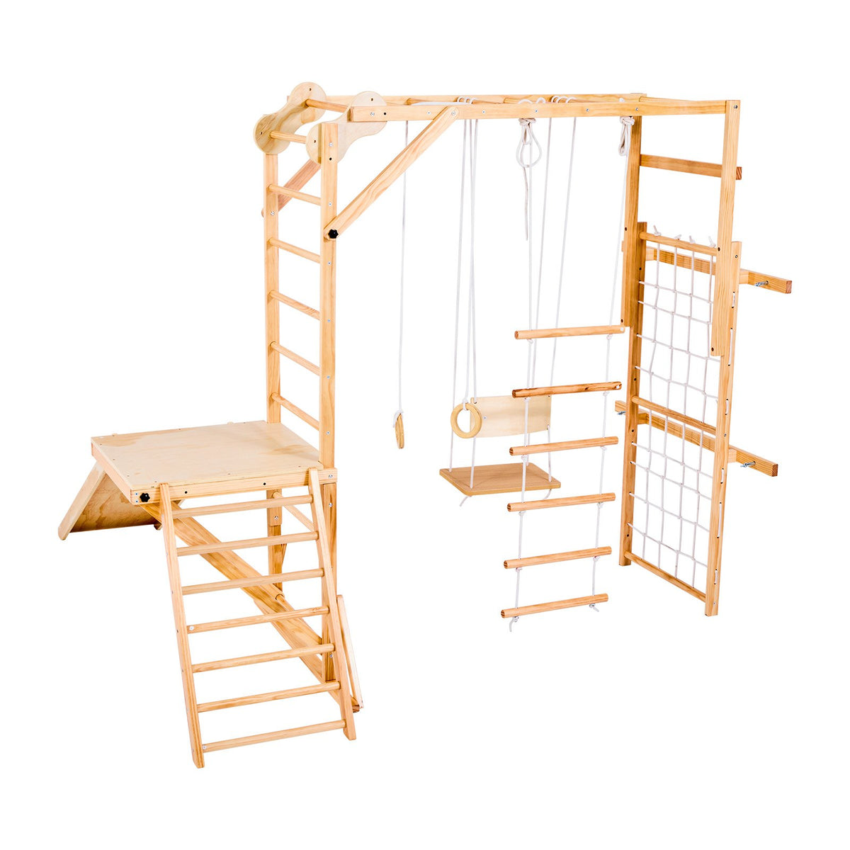 Wooden Indoor Playground with Monkey Bars