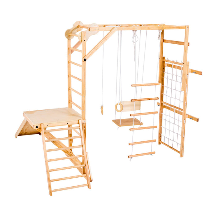 Wooden Indoor Playground with Monkey Bars