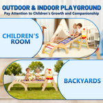 Wooden Triangle and Arch Playground with Reversible Ramp