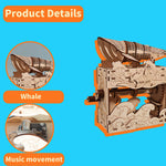 Wooden Whale Music Box Model Kit