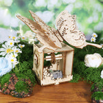 Wooden Butterfly Music Box Model Kit