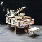 Wooden Grand Piano Music Box Model Kit