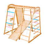 Wooden Indoor Play Frame with Swing and Slide