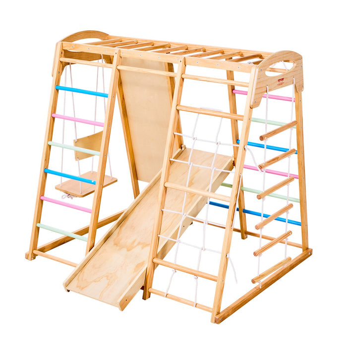 Wooden Indoor Play Frame with Swing and Slide