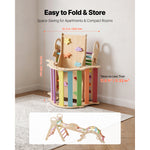 Pastel Wooden Climbing Set with Arch, Ramp and Cars