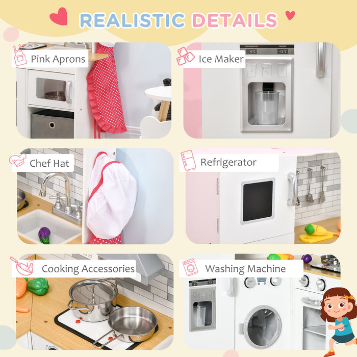 Corner Play Kitchen with Washing Machine and Ice Maker