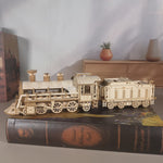 Wooden Mechanical Train Construction Kit