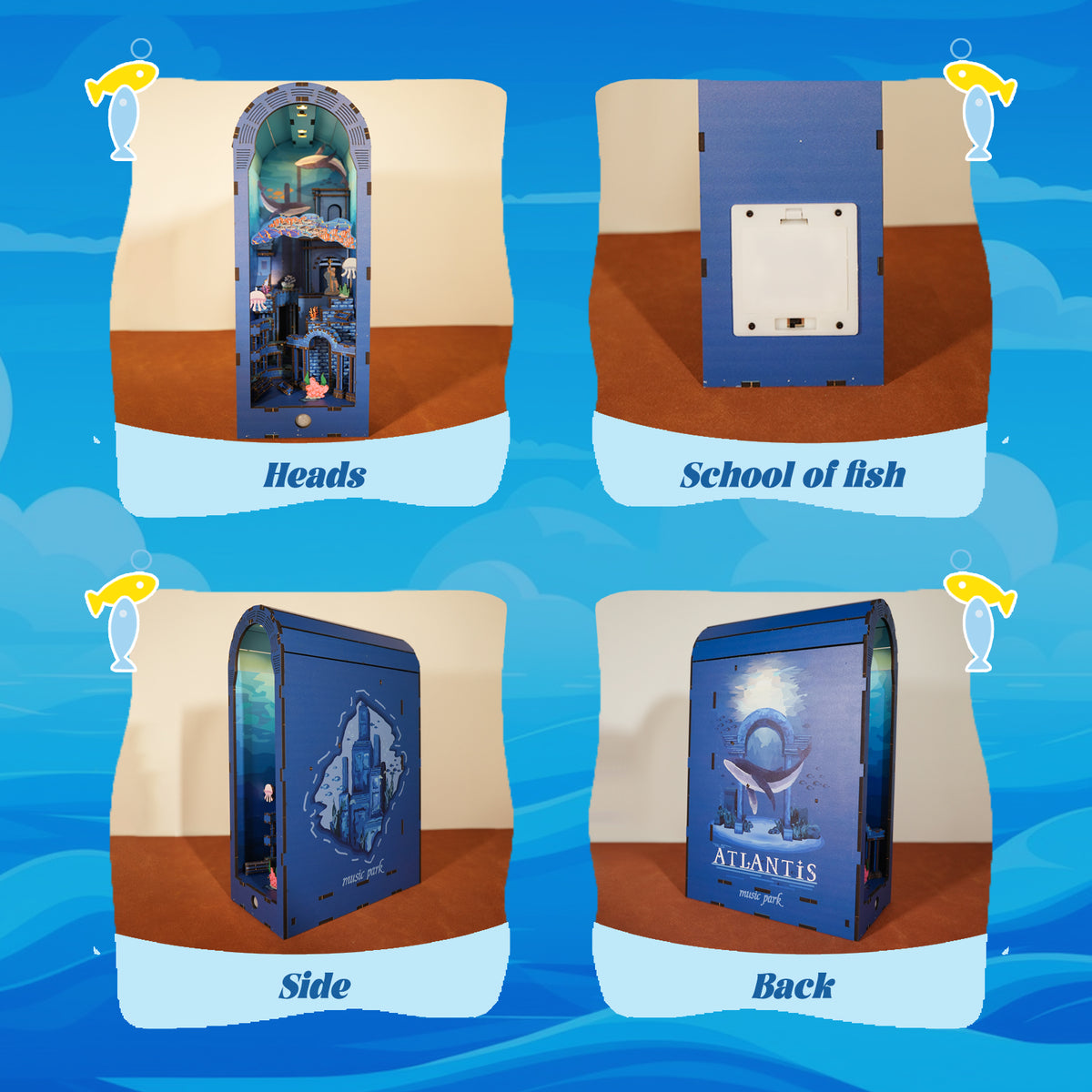 Underwater Book Nook Wooden Model Kit with Lights