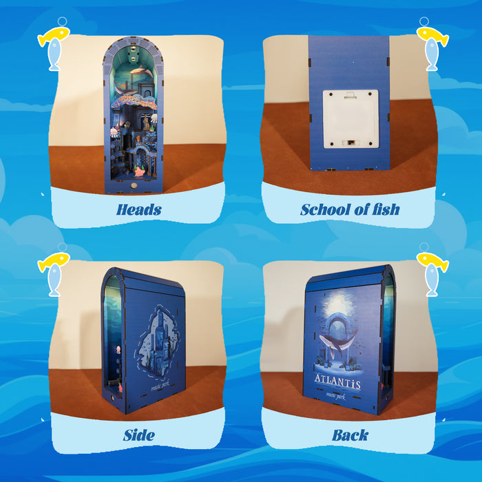 Underwater Book Nook Wooden Model Kit with Lights