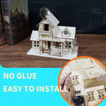 Miniature Wooden House Music Box Kit with Lights