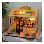DIY Book Nook Kit – Puff Bakery | Cozy LED Wooden Bakery Miniature
