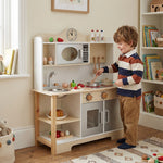 Wooden Play Kitchen with Oven and Sink