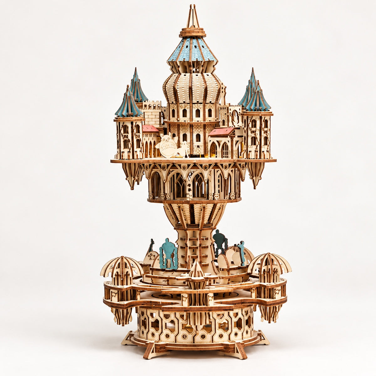 3D Wooden Puzzle Castle in the Sky Music Box – DIY Vintage Castle Decor