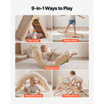 Pastel Wooden Climbing Set with Arch, Ramp and Cars