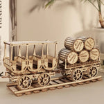 Wooden Wagon with Barrels Model Kit