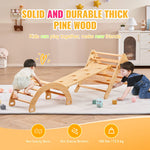 Wooden Triangle Climbing Set with Arch and Ramp