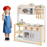 Gray Wooden Play Kitchen with 13 Accessories