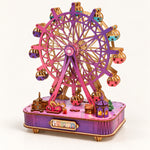 3D Wooden Puzzle Musical Ferris Wheel Kit - DIY Wind-Up Gift & Desk Decor